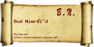Bud Nimród névjegykártya